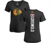 NHL Women Adidas Chicago Blackhawks #00 Clark Griswold Black Backer T-Shirt