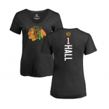 NHL Women Adidas Chicago Blackhawks #1 Glenn Hall Black Backer T-Shirt