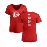 NHL Women Adidas Chicago Blackhawks #10 Patrick Sharp Red One Color Backer T-Shirt