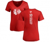 NHL Women Adidas Chicago Blackhawks #10 Patrick Sharp Red One Color Backer T-Shirt