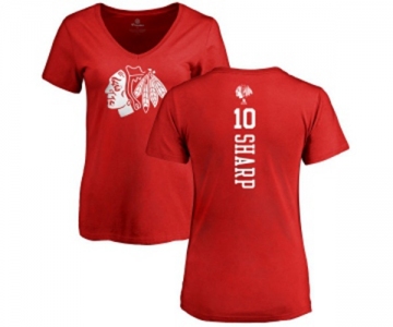 NHL Women Adidas Chicago Blackhawks #10 Patrick Sharp Red One Color Backer T-Shirt