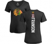 NHL Women Adidas Chicago Blackhawks #11 Cody Franson Black Backer T-Shirt