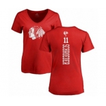 NHL Women Adidas Chicago Blackhawks #11 Jordan Schroeder Red One Color Backer T-Shirt