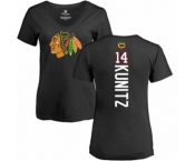 NHL Women Adidas Chicago Blackhawks #14 Chris Kunitz Black Backer T-Shirt