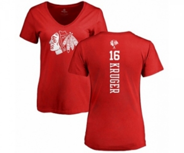 NHL Women Adidas Chicago Blackhawks #16 Marcus Kruger Red One Color Backer T-Shirt