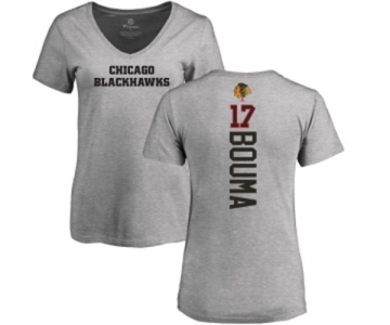 NHL Women Adidas Chicago Blackhawks #17 Lance Bouma Ash Backer T-Shirt