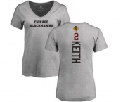 NHL Women Adidas Chicago Blackhawks #2 Duncan Keith Ash Backer T-Shirt