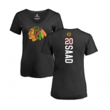 NHL Women Adidas Chicago Blackhawks #20 Brandon Saad Black Backer T-Shirt