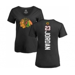 NHL Women Adidas Chicago Blackhawks #23 Michael Jordan Black Backer T-Shirt