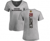 NHL Women Adidas Chicago Blackhawks #28 Steve Larmer Ash Backer T-Shirt