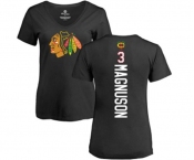 NHL Women Adidas Chicago Blackhawks #3 Keith Magnuson Black Backer T-Shirt