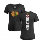 NHL Women Adidas Chicago Blackhawks #30 ED Belfour Black Backer T-Shirt