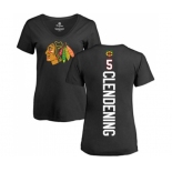 NHL Women Adidas Chicago Blackhawks #5 Adam Clendening Black Backer T-Shirt