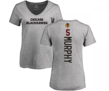 NHL Women Adidas Chicago Blackhawks #5 Connor Murphy Ash Backer T-Shirt