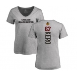 NHL Women Adidas Chicago Blackhawks #67 Tanner Kero Ash Backer T-Shirt