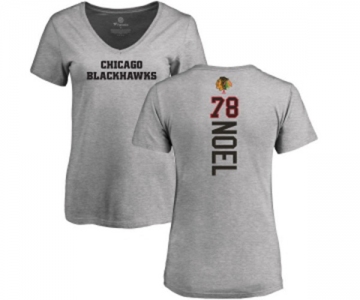 NHL Women Adidas Chicago Blackhawks #78 Nathan Noel Ash Backer T-Shirt