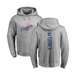 MLB Nike Los Angeles Dodgers #10 Justin Turner Ash Backer Pullover Hoodie