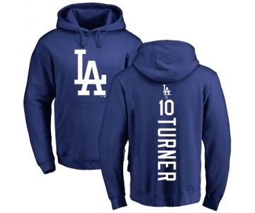 MLB Nike Los Angeles Dodgers #10 Justin Turner Royal Blue Backer Pullover Hoodie