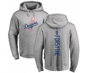 MLB Nike Los Angeles Dodgers #11 Logan Forsythe Ash Backer Pullover Hoodie