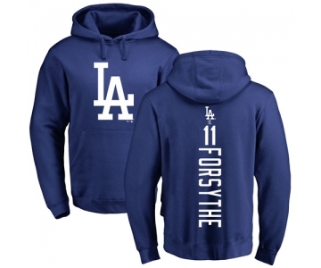 MLB Nike Los Angeles Dodgers #11 Logan Forsythe Royal Blue Backer Pullover Hoodie