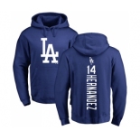 MLB Nike Los Angeles Dodgers #14 Enrique Hernandez Royal Blue Backer Pullover Hoodie