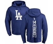 MLB Nike Los Angeles Dodgers #14 Enrique Hernandez Royal Blue Backer Pullover Hoodie