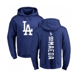 MLB Nike Los Angeles Dodgers #18 Kenta Maeda Royal Blue Backer Pullover Hoodie