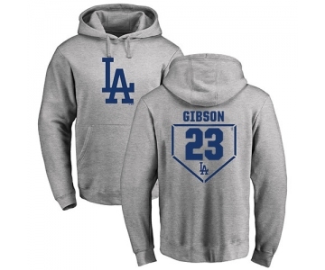 MLB Nike Los Angeles Dodgers #23 Kirk Gibson Gray RBI Pullover Hoodie