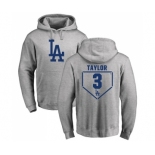 MLB Nike Los Angeles Dodgers #3 Chris Taylor Gray RBI Pullover Hoodie