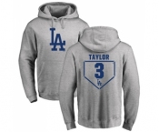 MLB Nike Los Angeles Dodgers #3 Chris Taylor Gray RBI Pullover Hoodie