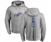 MLB Nike Los Angeles Dodgers #30 Maury Wills Ash Backer Pullover Hoodie