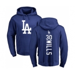 MLB Nike Los Angeles Dodgers #30 Maury Wills Royal Blue Backer Pullover Hoodie