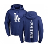 MLB Nike Los Angeles Dodgers #31 Joc Pederson Royal Blue Backer Pullover Hoodie