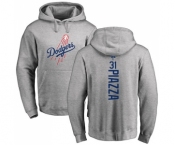 MLB Nike Los Angeles Dodgers #31 Mike Piazza Ash Backer Pullover Hoodie