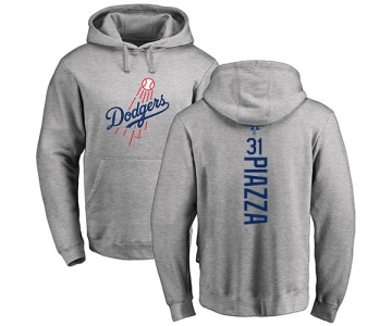 MLB Nike Los Angeles Dodgers #31 Mike Piazza Ash Backer Pullover Hoodie