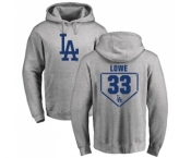 MLB Nike Los Angeles Dodgers #33 Mark Lowe Gray RBI Pullover Hoodie