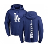 MLB Nike Los Angeles Dodgers #4 Babe Herman Royal Blue Backer Pullover Hoodie