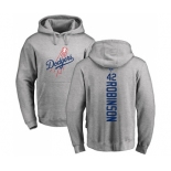 MLB Nike Los Angeles Dodgers #42 Jackie Robinson Ash Backer Pullover Hoodie