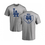 MLB Nike Los Angeles Dodgers #44 Rich Hill Gray RBI T-Shirt