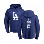 MLB Nike Los Angeles Dodgers #44 Rich Hill Royal Blue Backer Pullover Hoodie