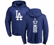 MLB Nike Los Angeles Dodgers #57 Alex Wood Royal Blue Backer Pullover Hoodie