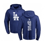 MLB Nike Los Angeles Dodgers #66 Yasiel Puig Royal Blue Backer Pullover Hoodie