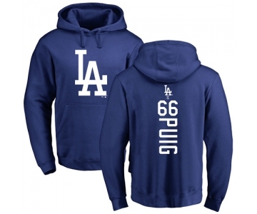 MLB Nike Los Angeles Dodgers #66 Yasiel Puig Royal Blue Backer Pullover Hoodie