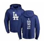 MLB Nike Los Angeles Dodgers #99 Hyun-Jin Ryu Royal Blue Backer Pullover Hoodie