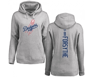 MLB Women's Nike Los Angeles Dodgers #11 Logan Forsythe Ash Backer Pullover Hoodie