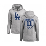 MLB Women's Nike Los Angeles Dodgers #11 Logan Forsythe Gray RBI Pullover Hoodie