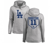 MLB Women's Nike Los Angeles Dodgers #11 Logan Forsythe Gray RBI Pullover Hoodie