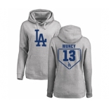 MLB Women's Nike Los Angeles Dodgers #13 Max Muncy Gray RBI Pullover Hoodie