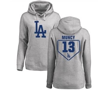 MLB Women's Nike Los Angeles Dodgers #13 Max Muncy Gray RBI Pullover Hoodie