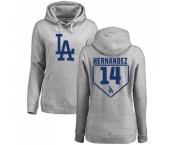 MLB Women's Nike Los Angeles Dodgers #14 Enrique Hernandez Gray RBI Pullover Hoodie